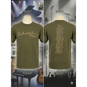 Vintage Paul McCartney 2005 US Tour T-Shirt Giant Tag Olive Green Graphic Tee L